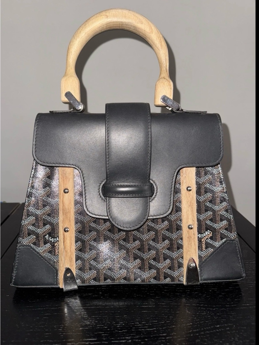 Go Yard PM Saigon Top Handle Bag Coated Canvas with Leather Pre Owned Defective